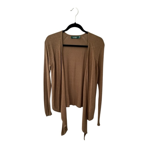 Sweaters - Lauren Ralph Lauren Linen Open-Front Cardigan Sweater - Size Medium